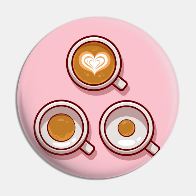 Coffee With Foam Cartoon Pin by Catalyst Labs