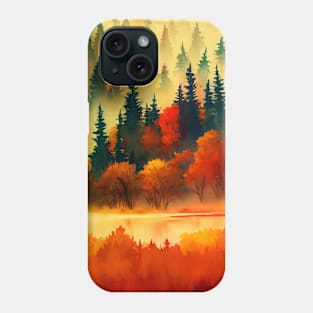 Colorful Autumn Landscape Watercolor 8 Phone Case