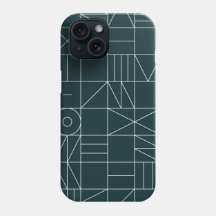 My Favorite Geometric Patterns No.8 - Green Tinted Navy Blue Phone Case