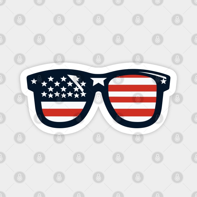 American Flag Sunglasses Magnet by KayBee Gift Shop