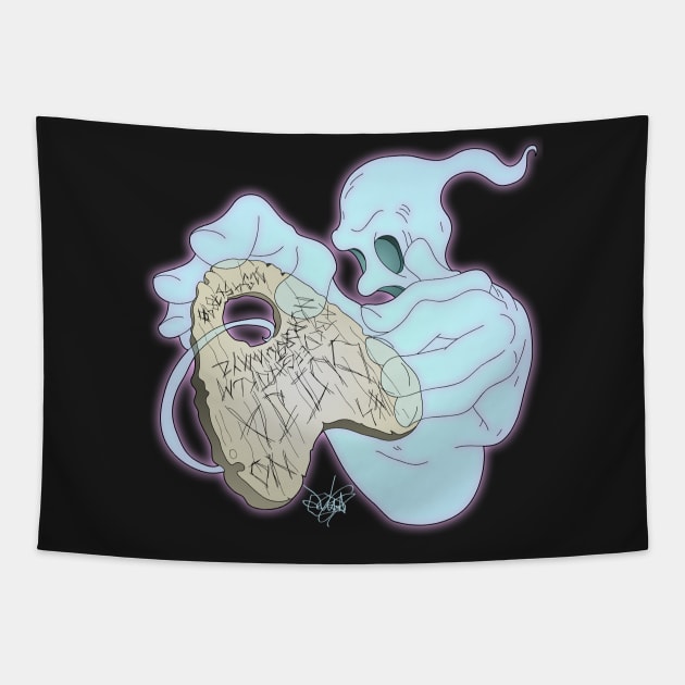 Ouija Ghost comes alive Tapestry by schockgraphics