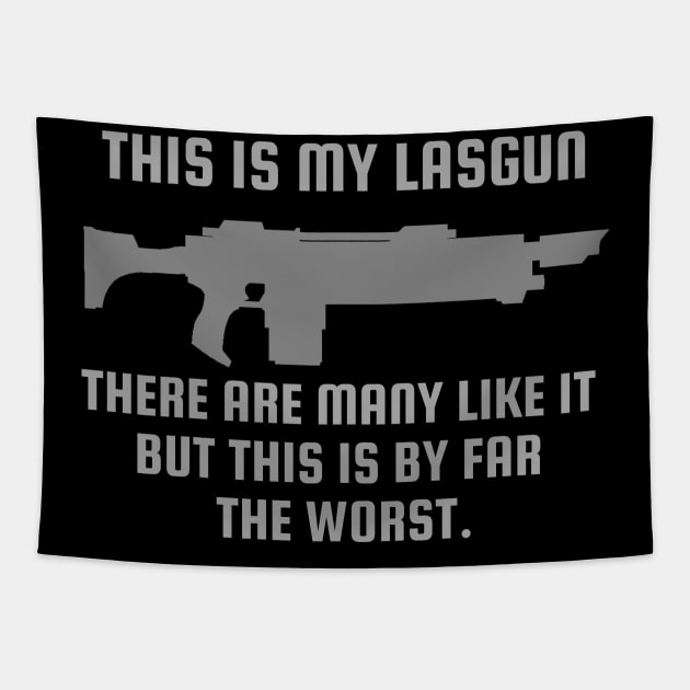 "This Is My Lasgun" Astra Militarum Print Tapestry by DungeonDesigns