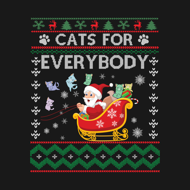 Disover Cats For Everybody Cat Christmas Gift - Cat Christmas Meowy Christmas Tree - T-Shirt