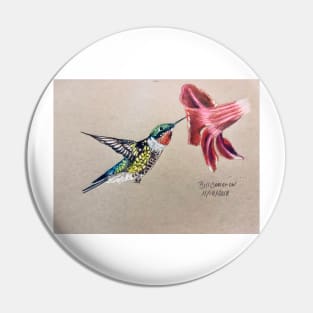 Ruby Throated Hummingbird Pin