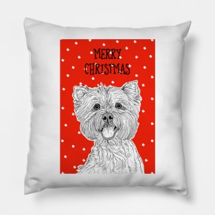 West Highland Terrier Christmas Greeting Pillow