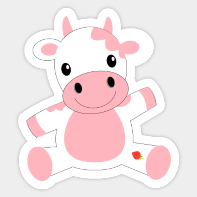 Strawberry Cow Cute Strawberry Cow Sticker Teepublic Download this cartoon cow vector material, dairy cow, cartoon, livestock png clipart image with transparent background or psd file for free. strawberry cow cute