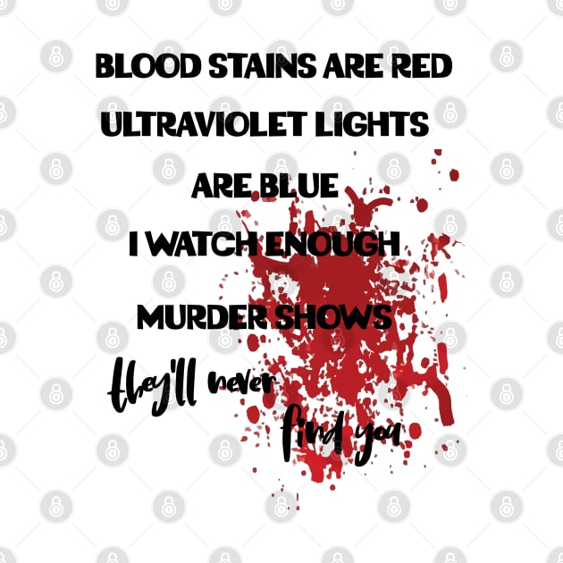 Blood stains are red ultraviolet lights are blue fun by TheYouthStyle