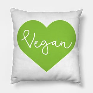 Green Vegan Heart Pillow