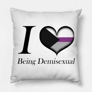 I Heart Being Demisexual Design Pride Flag Colored Heart Pillow