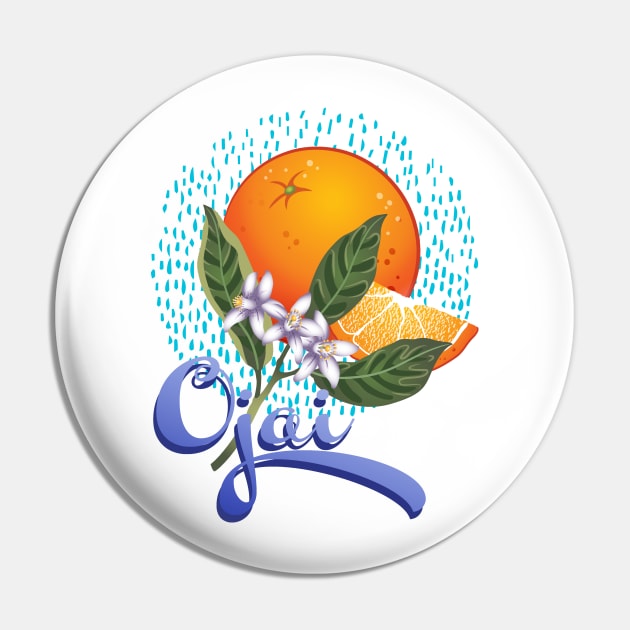 Ojai Oranges-Vignette Pin by Pamelandia