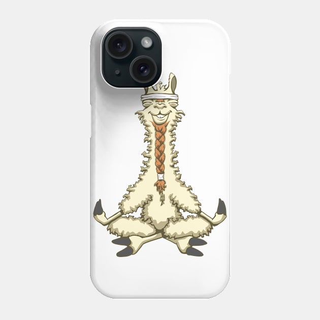 Meditating Llama Phone Case by sketchtodigital