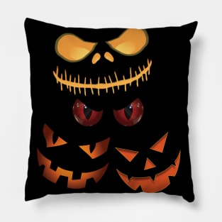 Scary Jack-O-Lantern Halloween Pumpkin Pillow