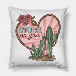 Stuck on You, Western Valentines Day Pillow