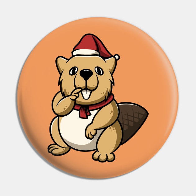 Cute Christmas Otter Pin by Cubbone