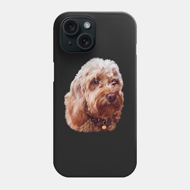 Cute Cavapoo Cavoodle puppy dog Face  - cavalier king charles spaniel poodle, puppy love Phone Case by Artonmytee