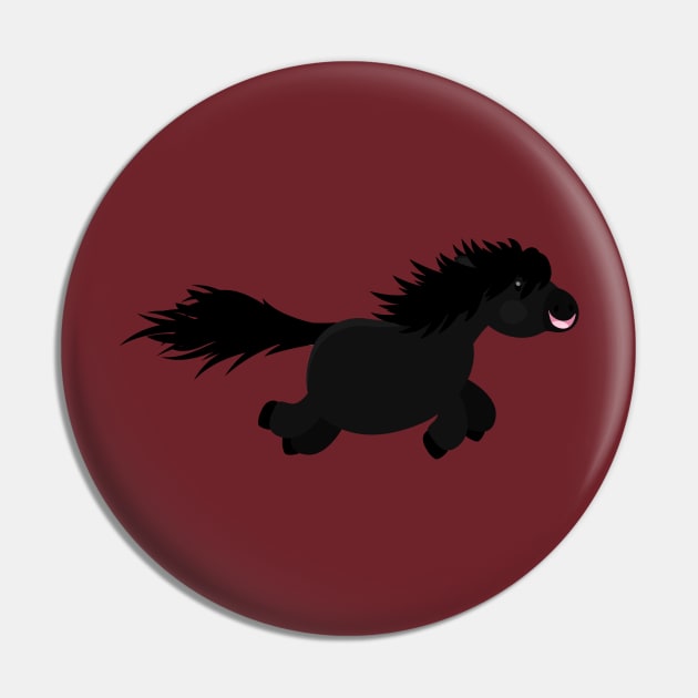 Cute running black Shetland pony cartoon illustration Pin by FrogFactory