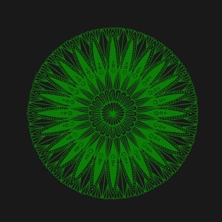 Mandala (green on black) T-Shirt