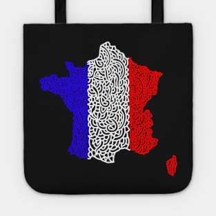 France Map and Flag Tote