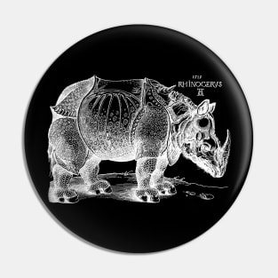 Durer's Rhinoceros in White Pin