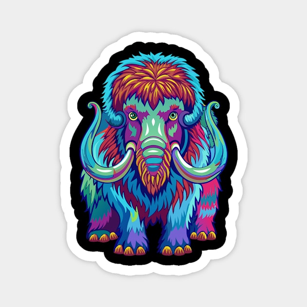 Psychedelic Woolly Mammoth Magnet by The WYLD Tribe