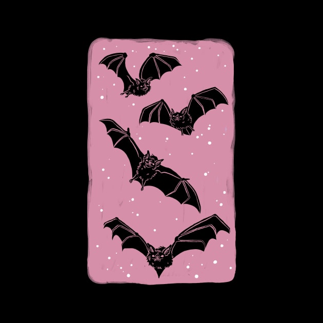 Night Bats in Pink by HeyRockee