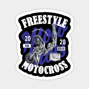 Freestyle Motocross FMX No Fear Blue Magnet
