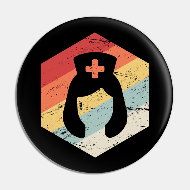 Retro Nursing Student Icon Pin by MeatMan