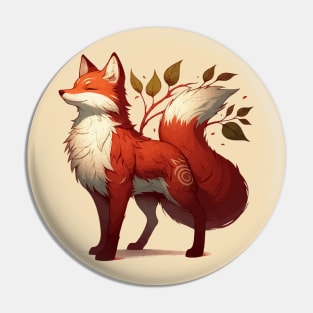 Cute adorable fox spirit in autumn colors Pin