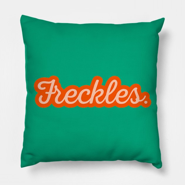 Freckles. orange Pillow by this.space