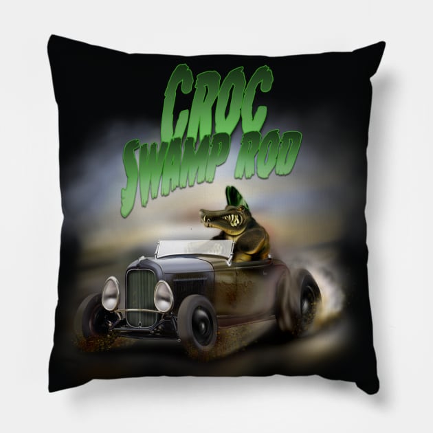 Ratfink Croc Swamp Rod Pillow by hardtbonez