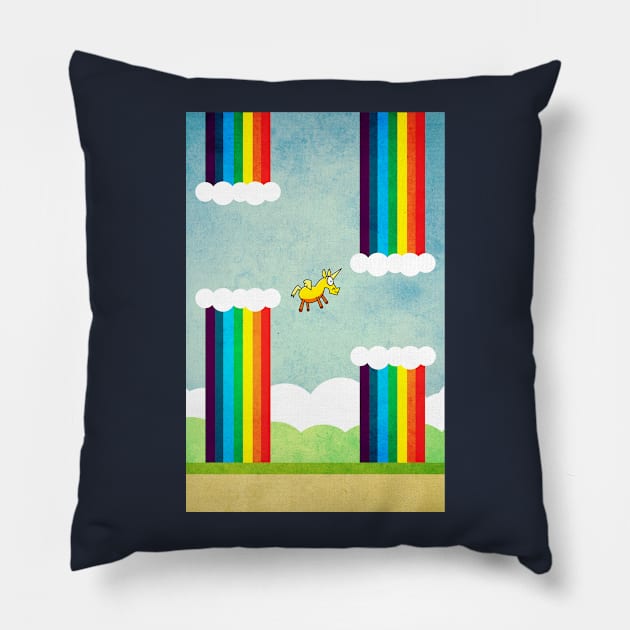 Flappy Unicorn Pillow by Thatssounicorny