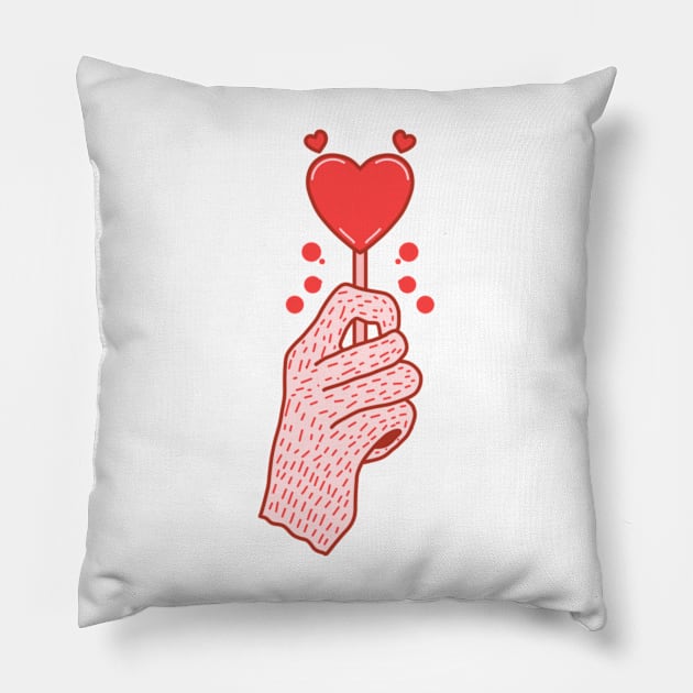 Red Heart Lollipop Pillow by Aisiiyan