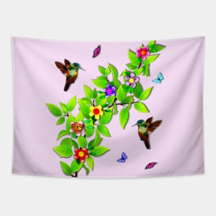 Hummingbirds and Butterflies Tapestry