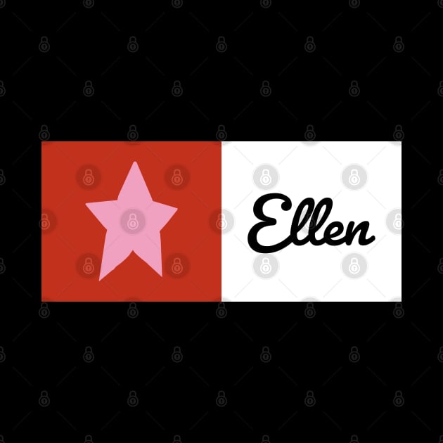 Pink Star on Red with Ellen Graphic by ellenhenryart