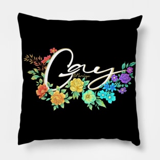 Gay rights - black bg Pillow