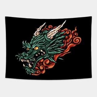 Asian Dragon Head Tapestry