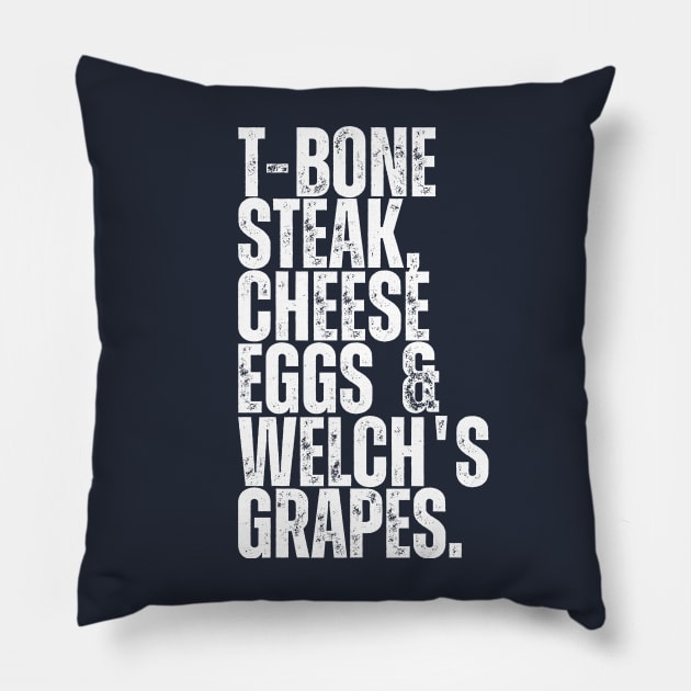 Guest Check - T-Bone Steak, Cheese Eggs, Welch's Grape Pillow by ohyeahh