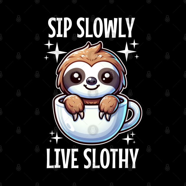 Sip Slowly, Live Slothy by Odetee