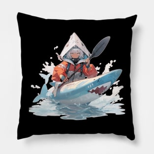 Anime Gurl in a Shark Shaped Kayak Pillow