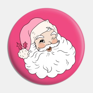 Retro Vintage Pink Santa Claus Pin