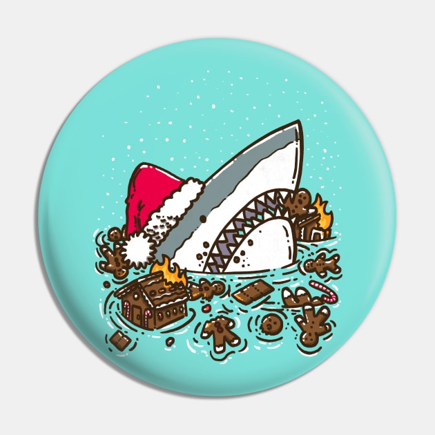 Gingerbread Destruction Shark Pin by nickv47