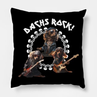 DACHS ROCK! Awesome Dachshund Trio Rock Band Pillow