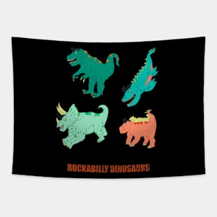 rockabilly dinosaurs Tapestry