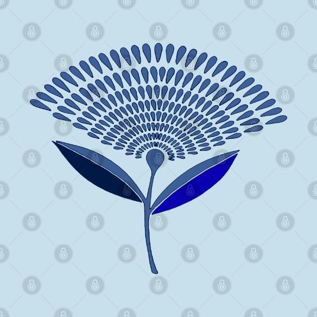Mid Century Modern Dandelion Seed Head In Princess Blue by taiche