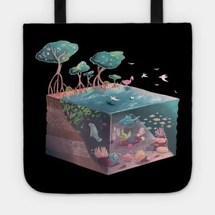 Isometric Coral Reef and Mangrove Ecosystem Tote