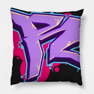 Letter R - Graffiti Street Art Style Pillow