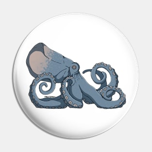 Octopus, blue and grey Pin