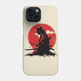 samurai cat Phone Case