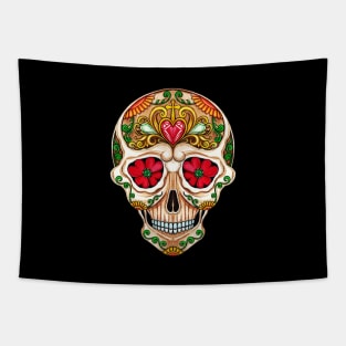 Sugar skull fancy vintage and gems day of the dead. Tapestry