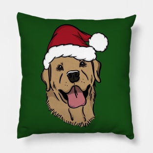 Santa Yellow Labrador Pillow